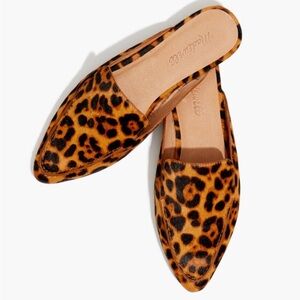 Madewell Frances Skimmer Mule in Leopard Calf Hair— size 8.5